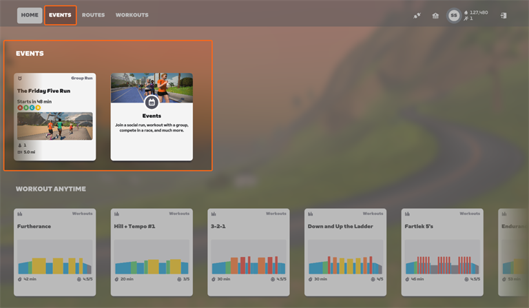 Select Events Select Events from the Home Screen